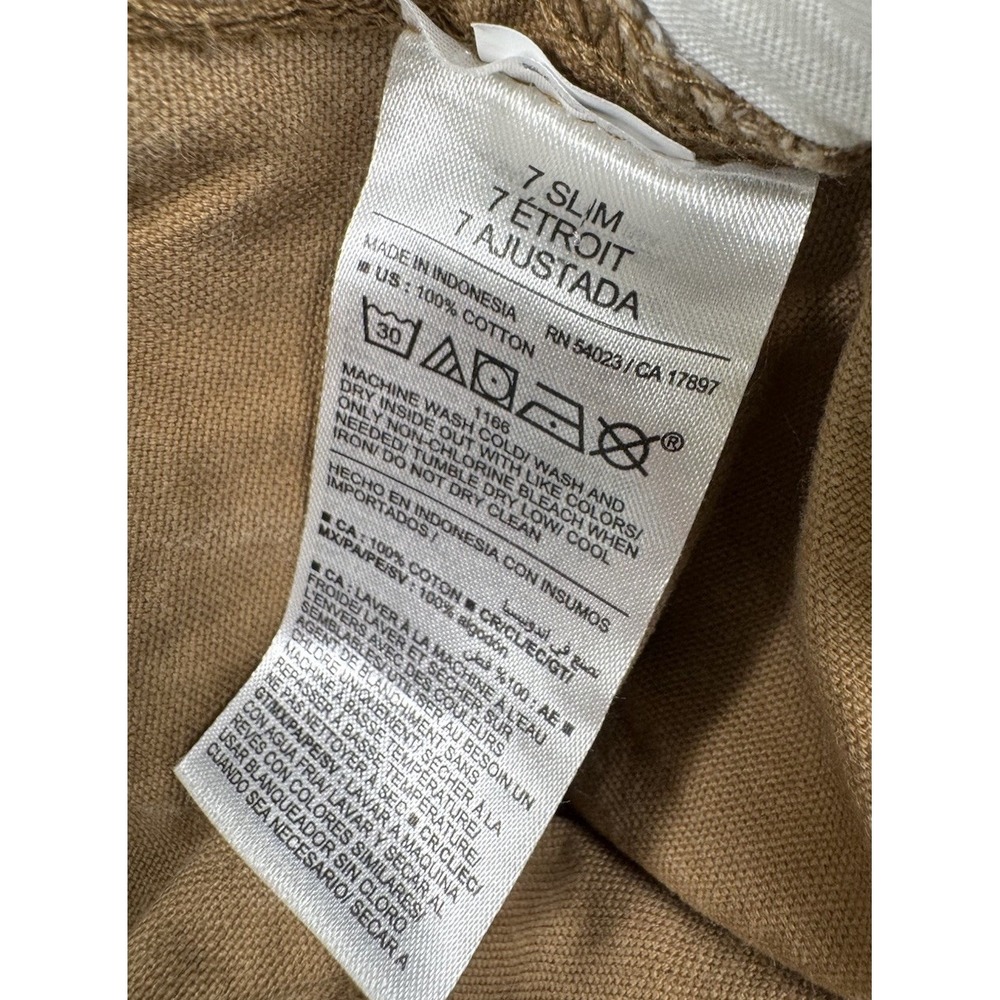Old Navy Boys Baggy Cargo Pants Khaki Beige Pockets Y2K 90s Style 7 Slim - Picture 5 of 5